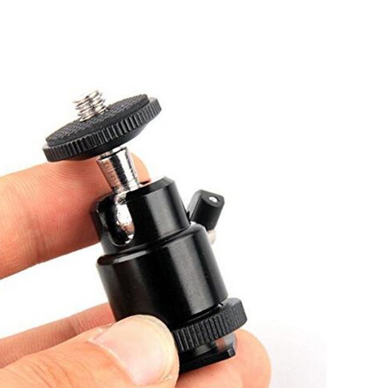 Walway Hot Shoe Mount Adapter, Walway 360 Degree 1/4" Screw Swivel Mini Ball Head Cradle Adapter for DSLR Camera/Camcorder/Microphone/Video Monitor/LED Video Light - Image 4